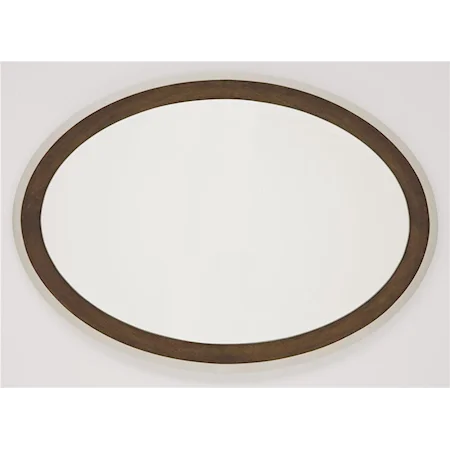 Wood Frame Oval Mirror